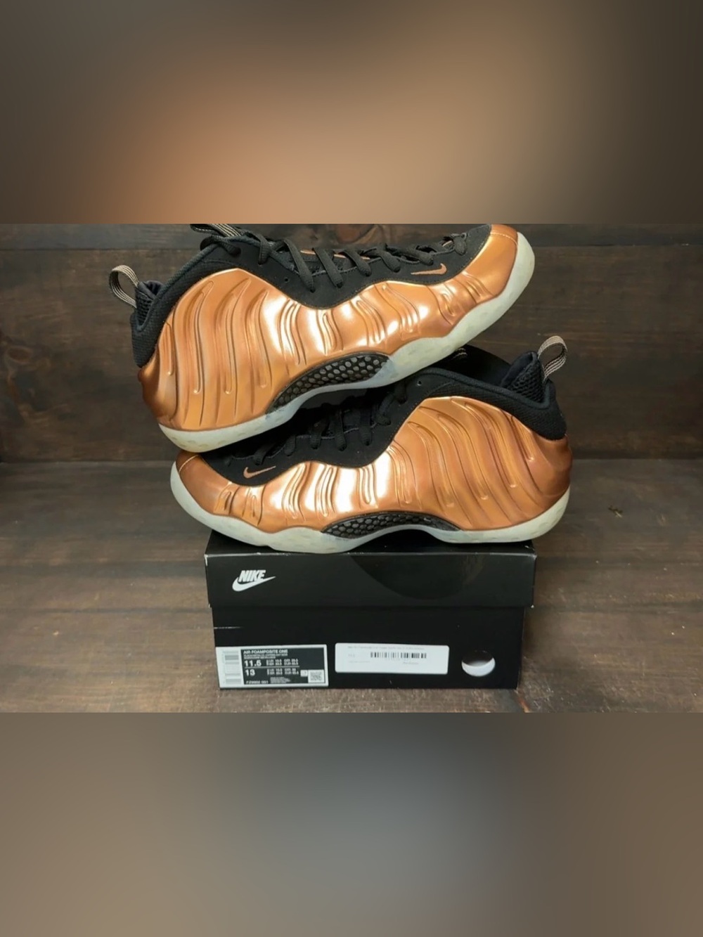 Nike Foamposite Cooper 2024 Copper/Black Foamposite Style Sneakers
